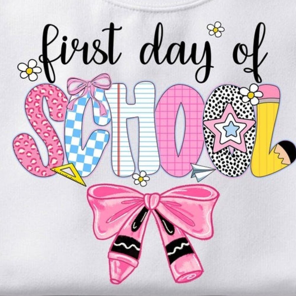 Coquette First Day Of School Tee, Back To School Tee - Picture 2 of 3